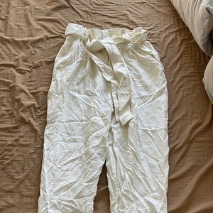 White linen pants